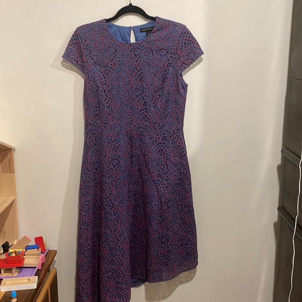 Banana Republic asymmetrical lace dress cap sleeve size 8‎